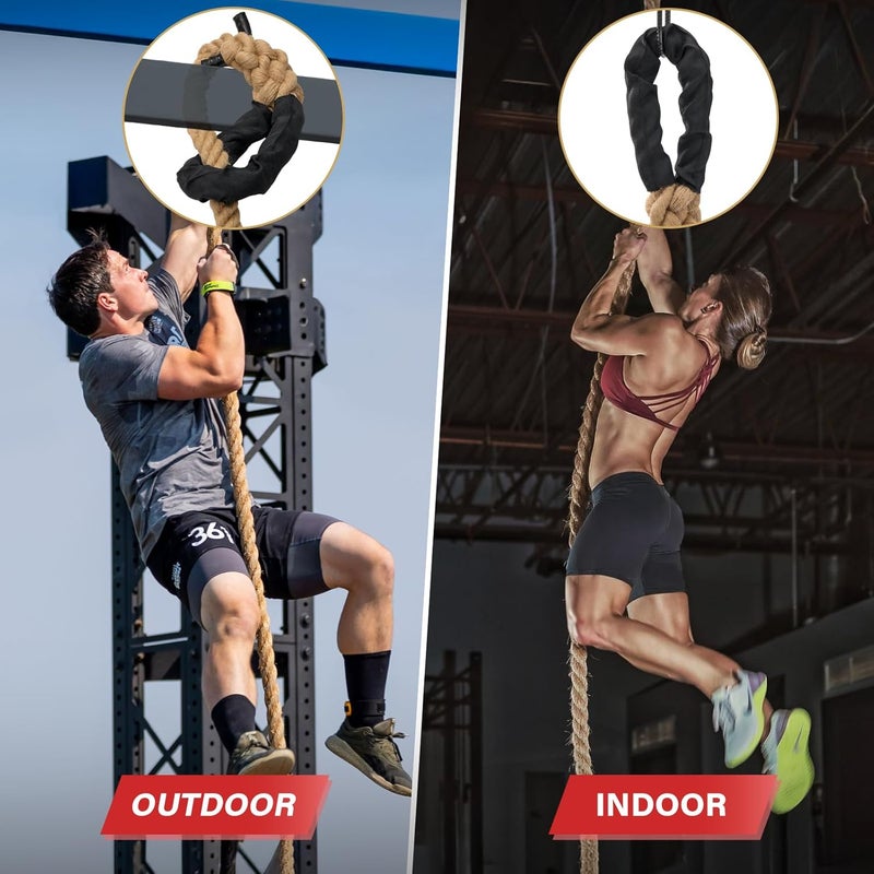 Sodlar Climbing Rope Gym Workout - 10FT 15FT 20FT 25FT 30FT 35FT Heavy Duty Jute Thick Ropes for Adults Strength Training Outdoor Tree Swing Indoor Home Fitness Exercise - 1.5 Inch - Image 5
